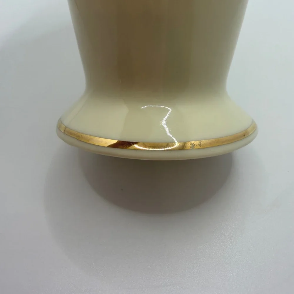 Lenox Ivory Rose Bud Vase Gold Trim Embossed Floral Porcelain Vase 7.5